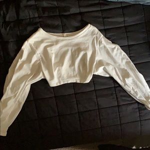 White Long Sleeve Crop Top
